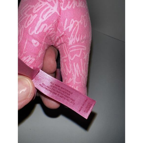 Victoria Secret Pink Dog Plush '86 Tour Love Rock N Roll Around World Dog Tag - Picture 5 of 11